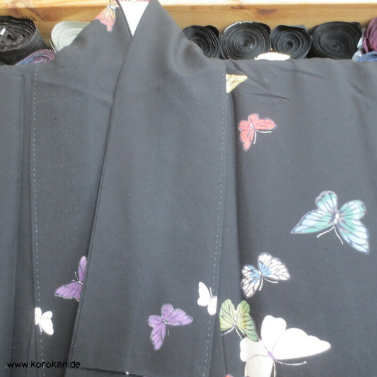 Japan Schmetterlinge Tsumugi Seiden Kimono