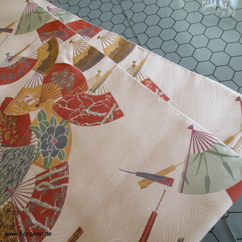 Fukuro Obi Fächer mit Motiven
