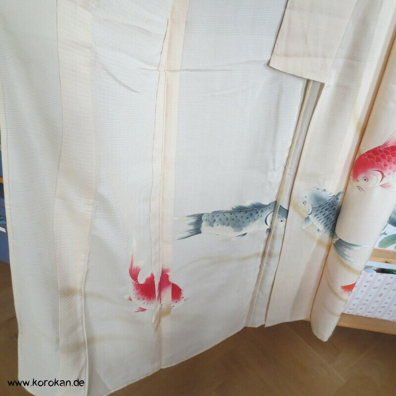 Koi Karpfen Rho Seide Hitoe, ungefütterter Furisode Kimono