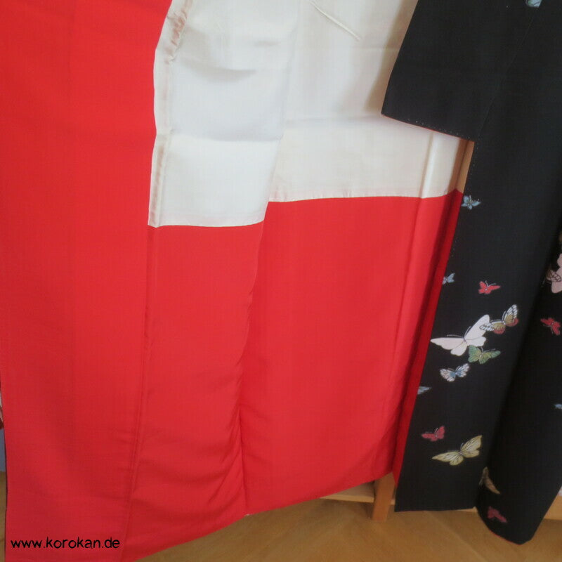 Japan Schmetterlinge Tsumugi Seiden Kimono