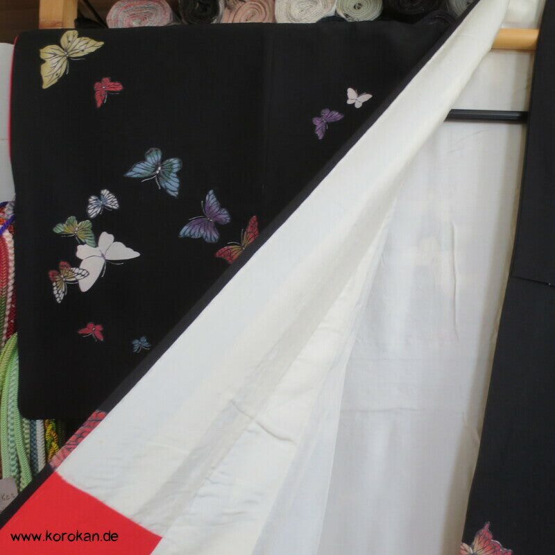 Japan Schmetterlinge Tsumugi Seiden Kimono