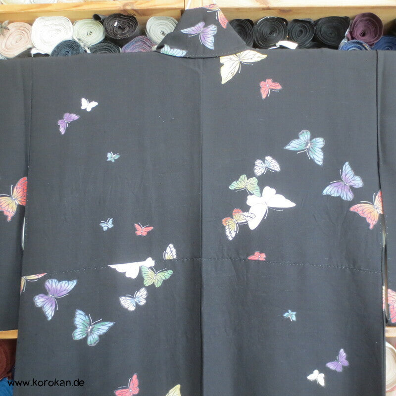 Japan Schmetterlinge Tsumugi Seiden Kimono