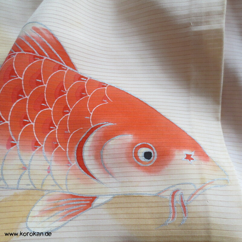 Koi Karpfen Rho Seide Hitoe, ungefütterter Furisode Kimono