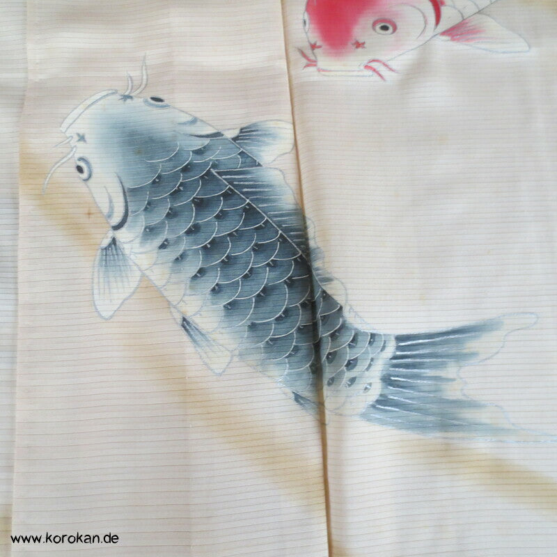 Koi Karpfen Rho Seide Hitoe, ungefütterter Furisode Kimono