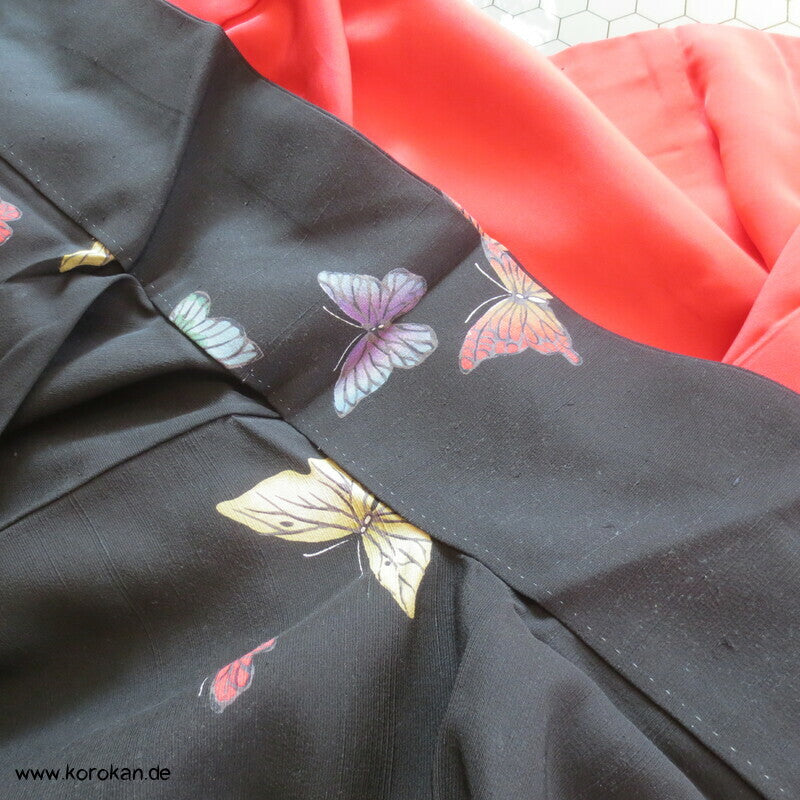 Japan Schmetterlinge Tsumugi Seiden Kimono