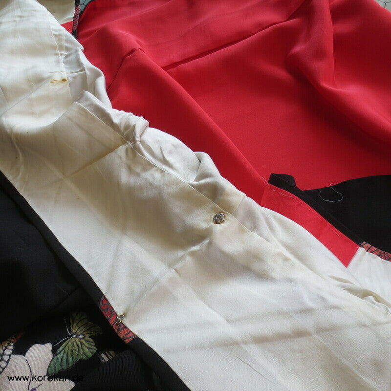 Japan Schmetterlinge Tsumugi Seiden Kimono