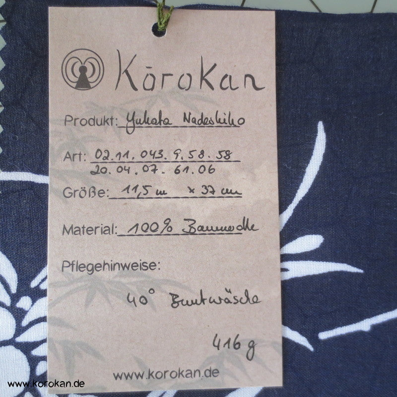 runde Fächer mit Nadeshiko Nelken Yukata Stoff