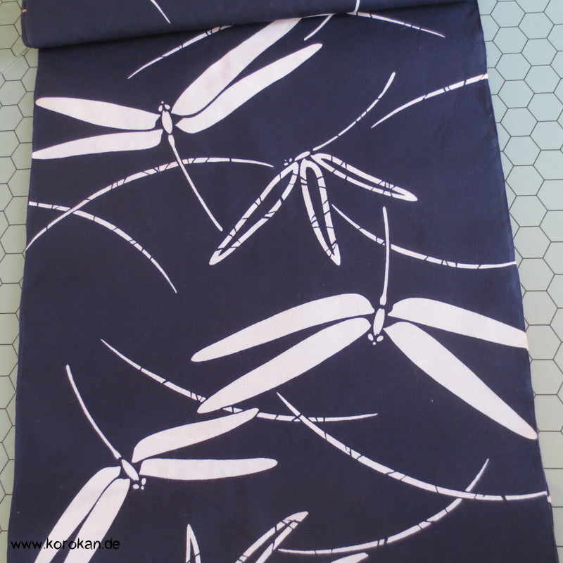 Libellen im Gras Yukata Kimono Baumwoll Stoff