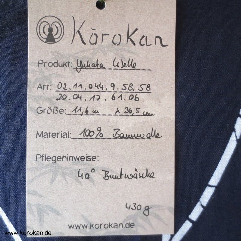 Libellen im Gras Yukata Kimono Baumwoll Stoff