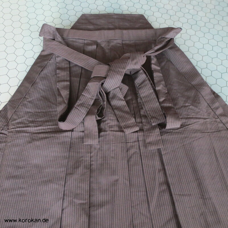 Hakama japanische Kimono Hose, braun schwarz gestreifte Seide