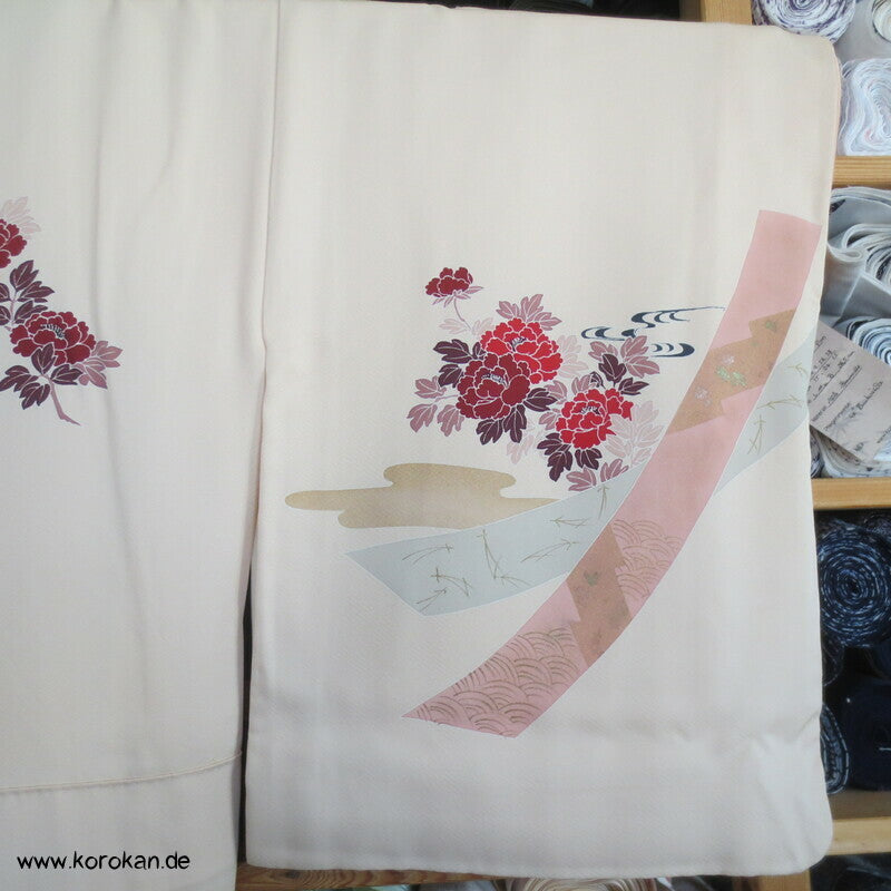 Päonien und Mandarinenten Homongi Kimono