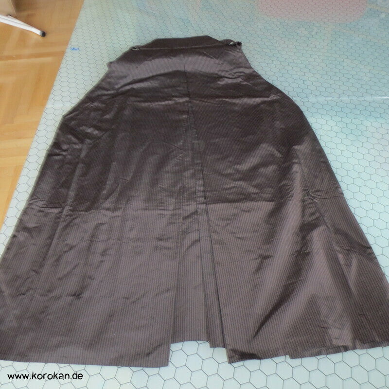 Hakama japanische Kimono Hose, braun schwarz gestreifte Seide