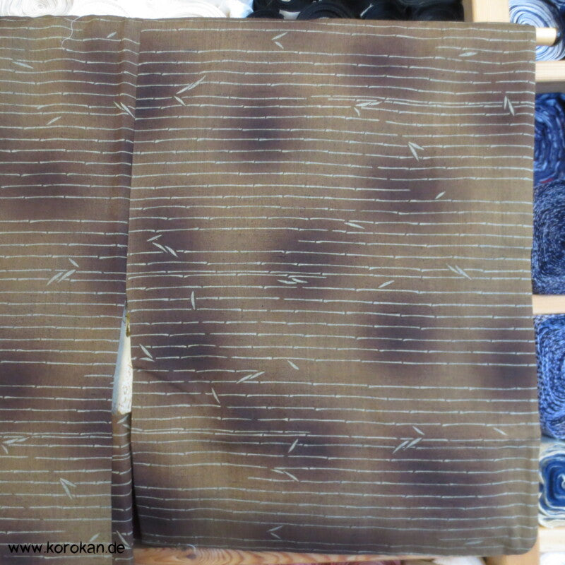 Bambusstreifenmuster Tsumugi Haori Kimono Jacke mit Himo