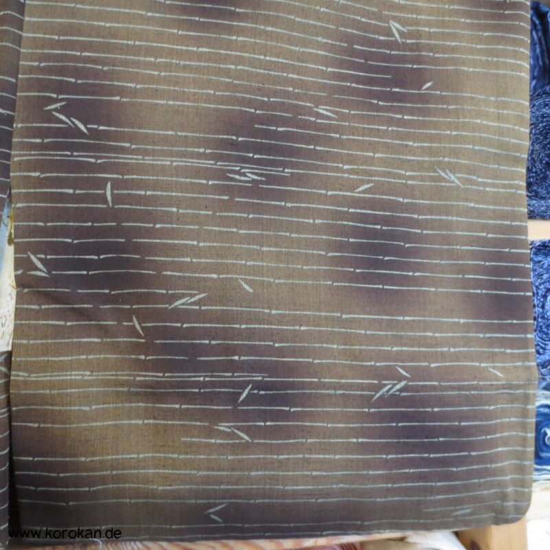 Bambusstreifenmuster Tsumugi Haori Kimono Jacke mit Himo