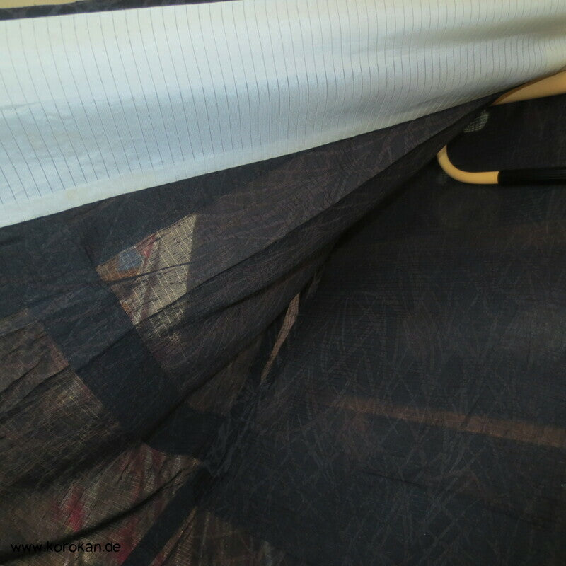 dunkle Gräser Hitoe halbtransparenter Kimono Rho Seide