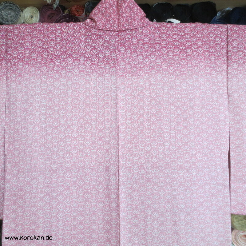 Yamato Homongi Kimono, Seidendamast Segaiha Wellen im Bokashi Farbverlauf