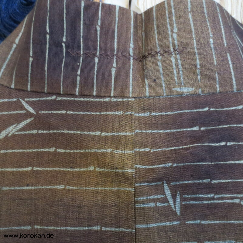 Bambusstreifenmuster Tsumugi Haori Kimono Jacke mit Himo