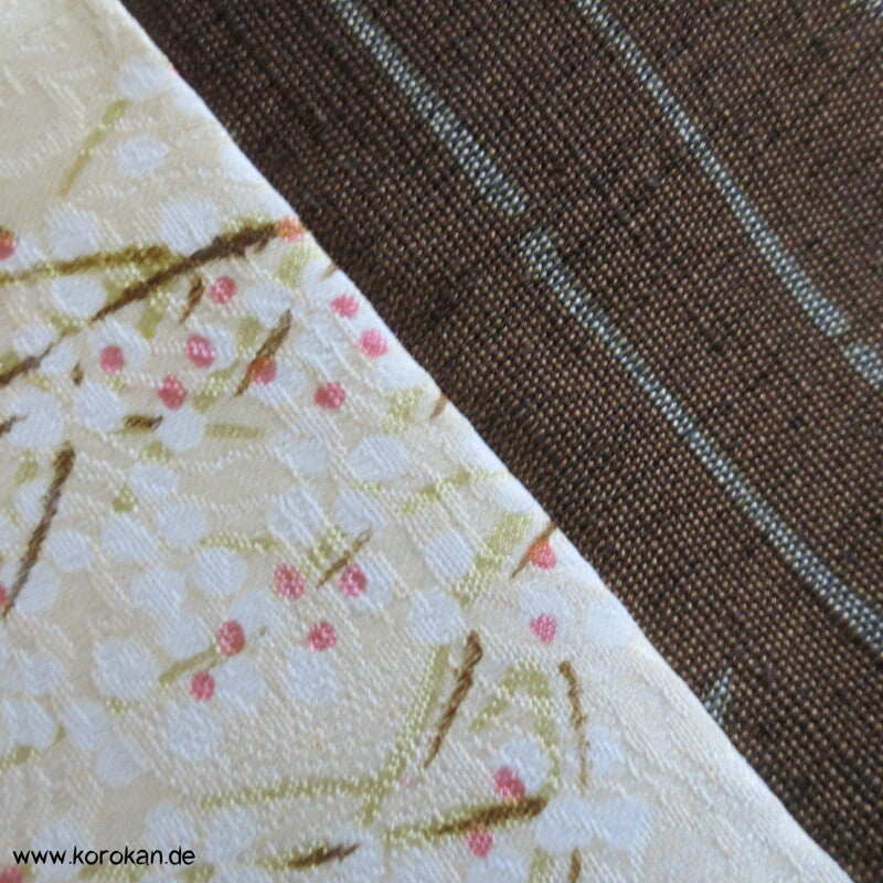 Bambusstreifenmuster Tsumugi Haori Kimono Jacke mit Himo