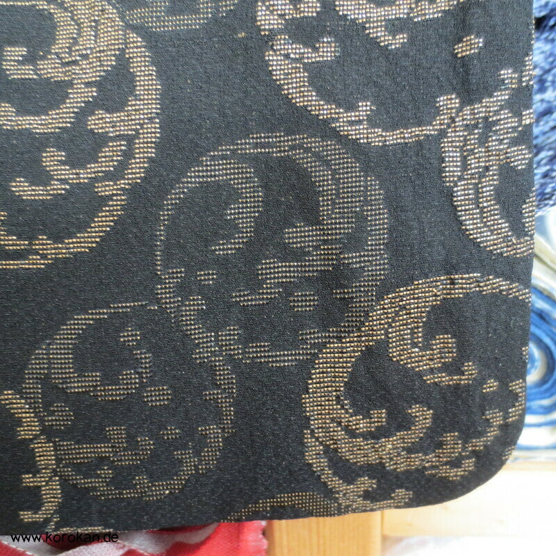 kupfer Wellenrondelle auf schwarz festlicher Komon Kimono