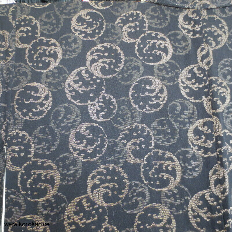 kupfer Wellenrondelle auf schwarz festlicher Komon Kimono