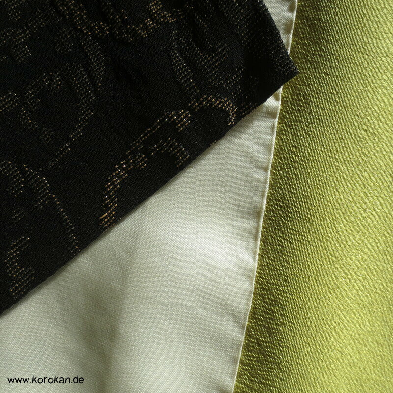 kupfer Wellenrondelle auf schwarz festlicher Komon Kimono