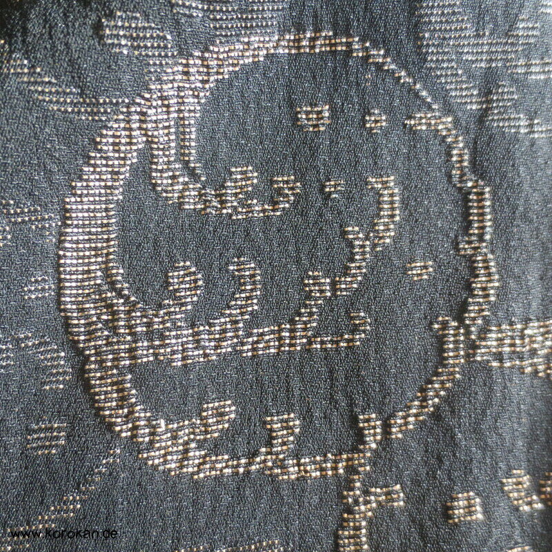 kupfer Wellenrondelle auf schwarz festlicher Komon Kimono