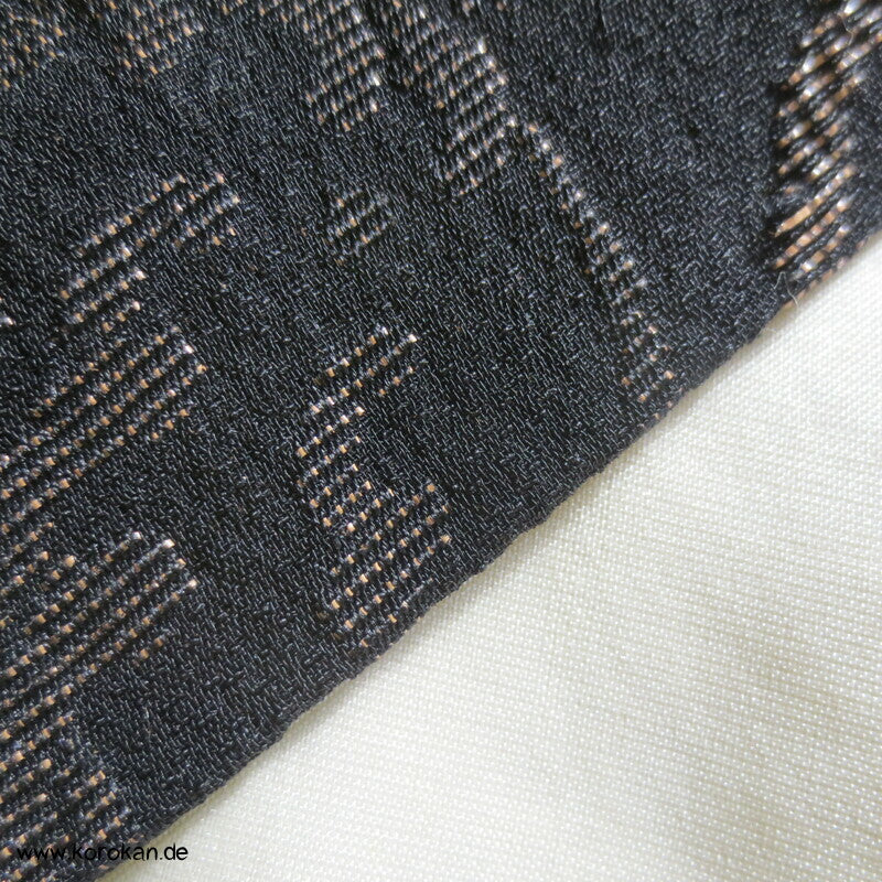 kupfer Wellenrondelle auf schwarz festlicher Komon Kimono
