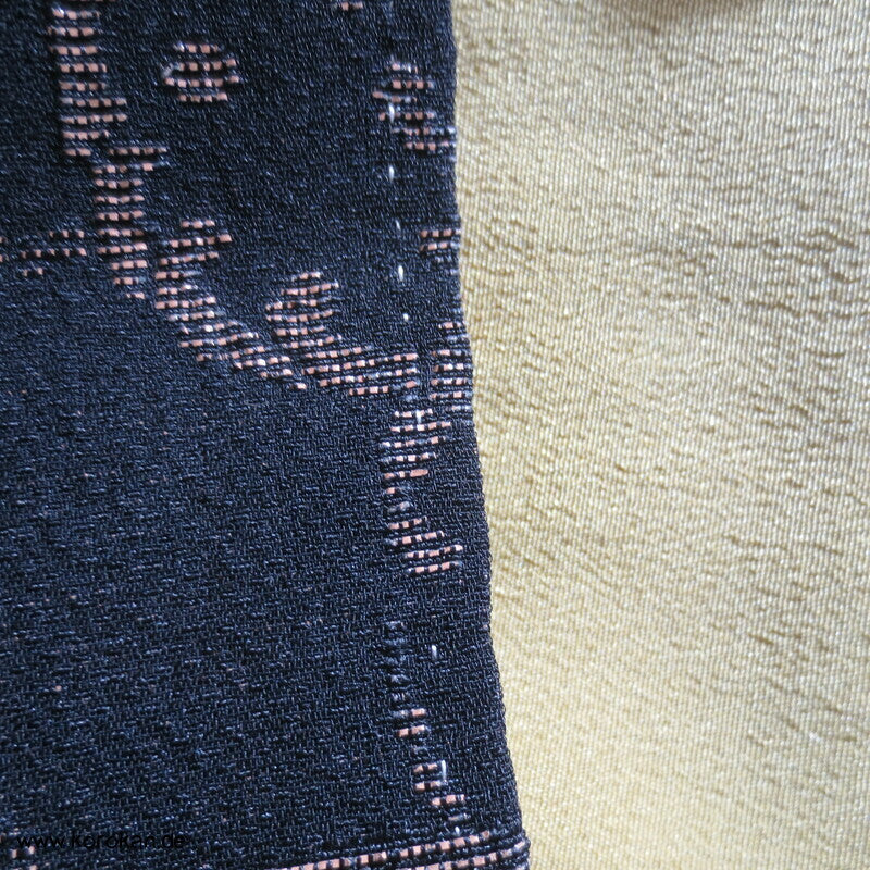 kupfer Wellenrondelle auf schwarz festlicher Komon Kimono