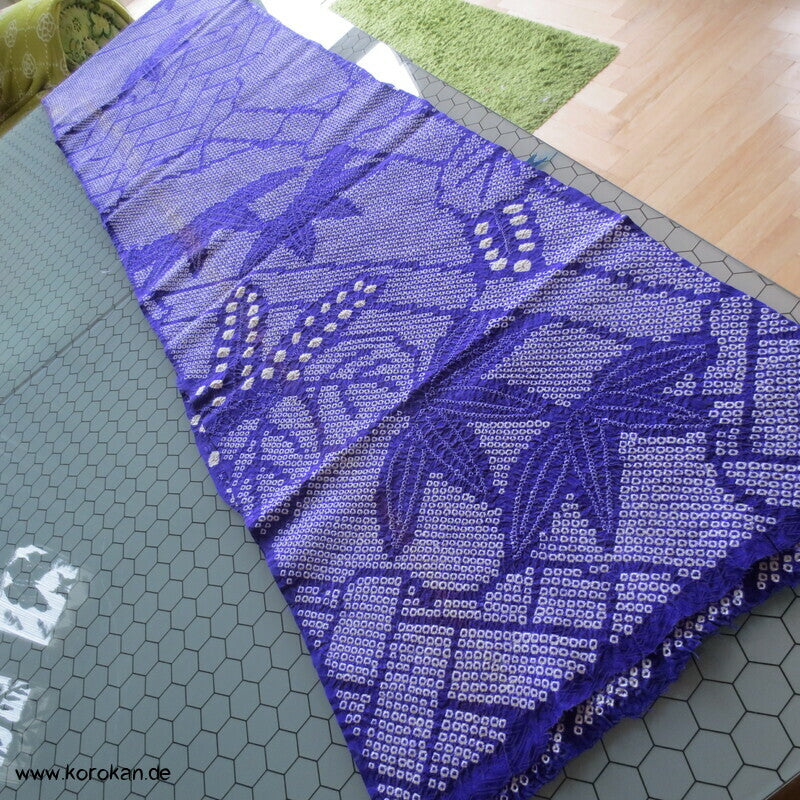 Full Shibori Seiden Karieba für Furisode Kimono, Bambus, Paulownia