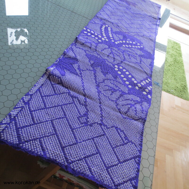 Full Shibori Seiden Karieba für Furisode Kimono, Bambus, Paulownia