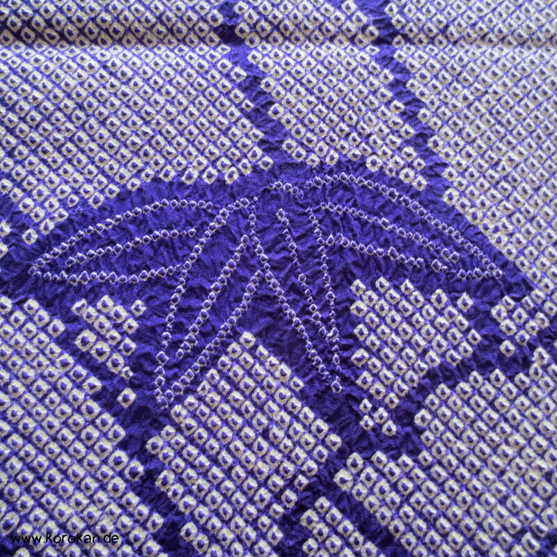 Full Shibori Seiden Karieba für Furisode Kimono, Bambus, Paulownia