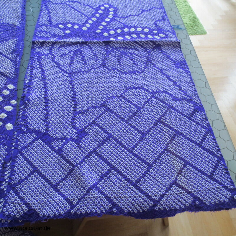 Full Shibori Seiden Karieba für Furisode Kimono, Bambus, Paulownia