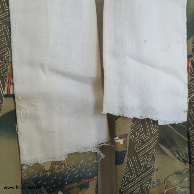 japanische Dorfszenen Seide Juban Unterkimono
