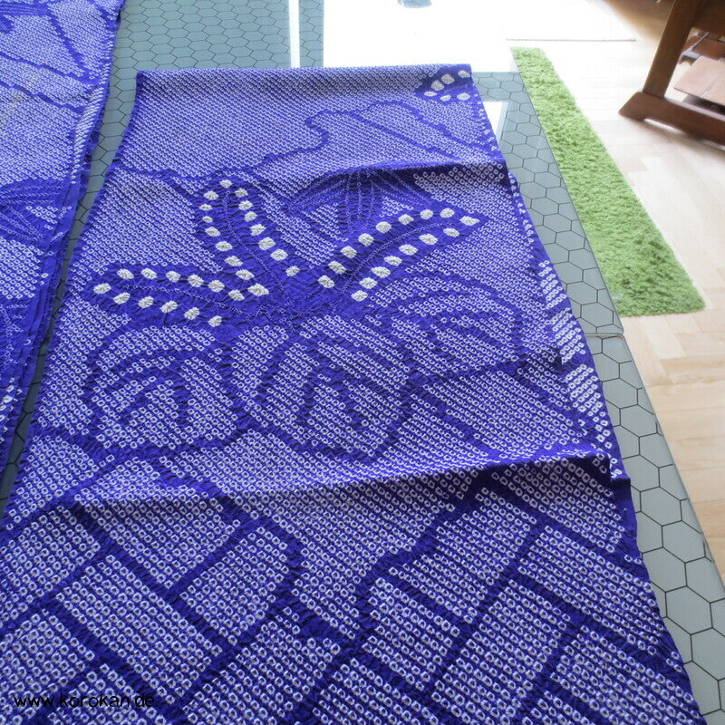Full Shibori Seiden Karieba für Furisode Kimono, Bambus, Paulownia