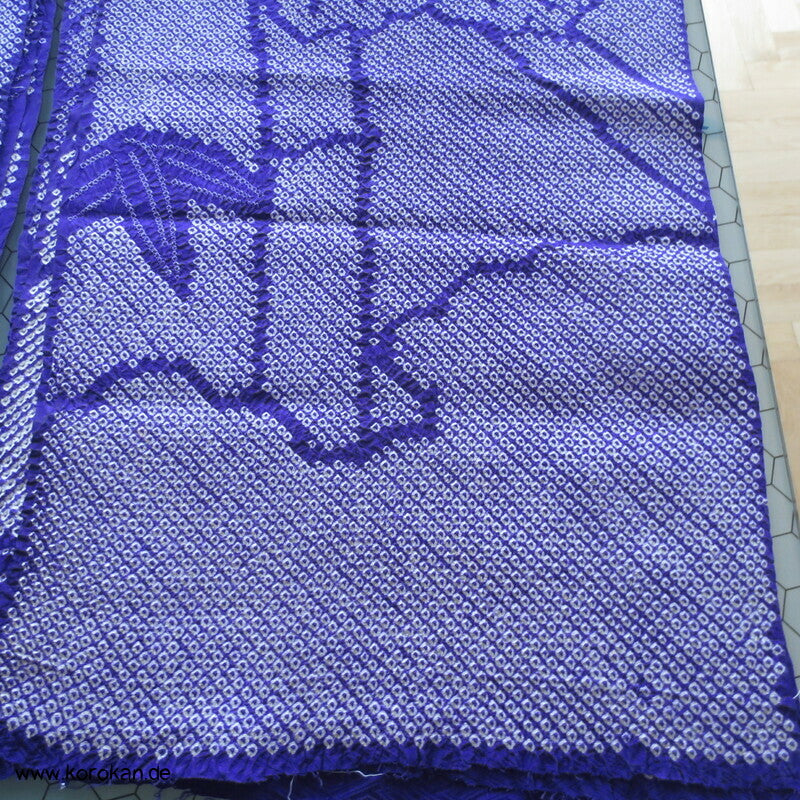 Full Shibori Seiden Karieba für Furisode Kimono, Bambus, Paulownia