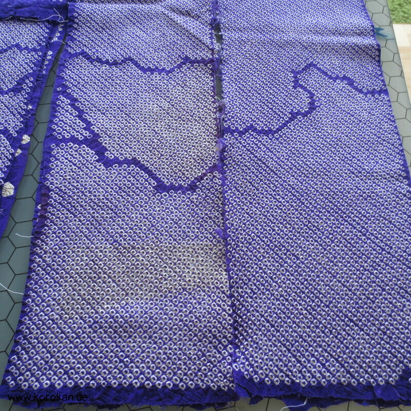 Full Shibori Seiden Karieba für Furisode Kimono, Bambus, Paulownia