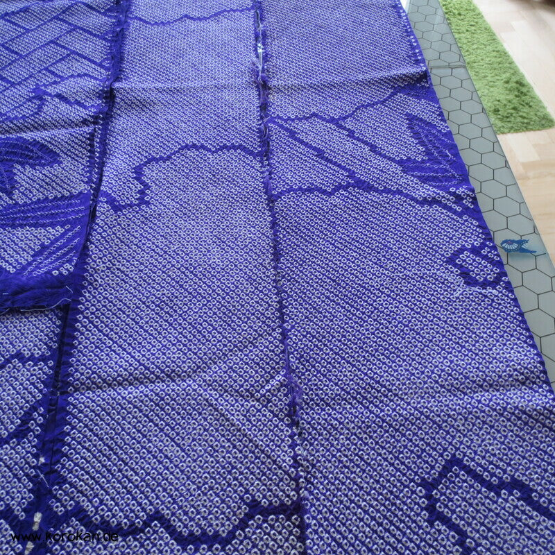 Full Shibori Seiden Karieba für Furisode Kimono, Bambus, Paulownia