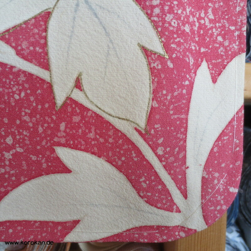 gedeckt pinkiger Päonien Seidencrepe Homongi Kimono