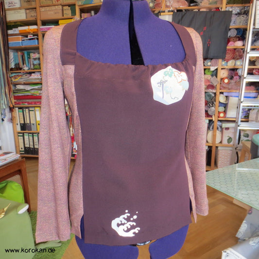 Balconnet - Langarm Shirt, Kombi aus Muster Seide Panel + Jersey