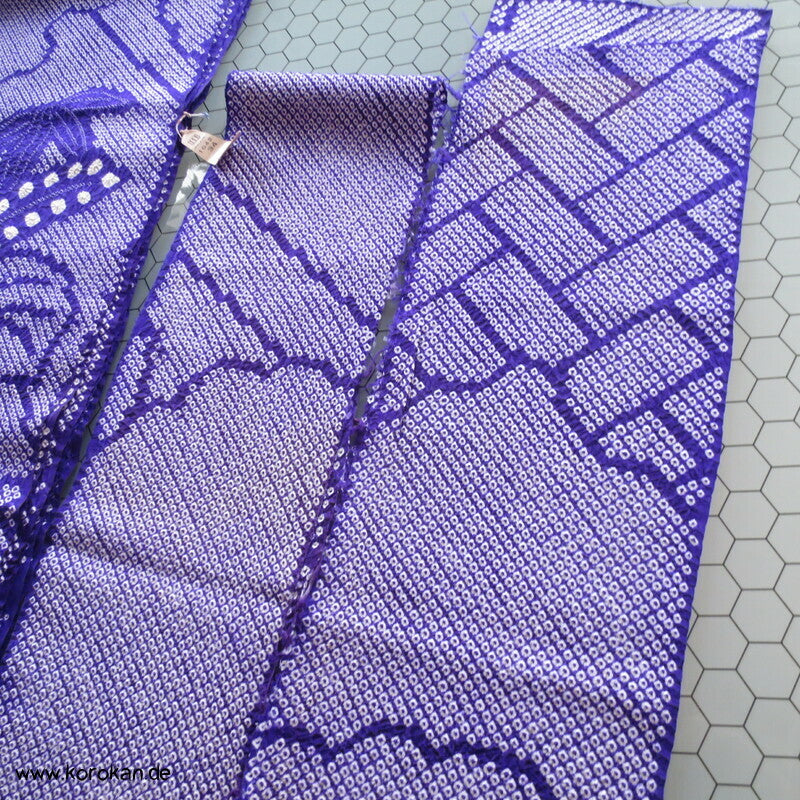 Full Shibori Seiden Karieba für Furisode Kimono, Bambus, Paulownia