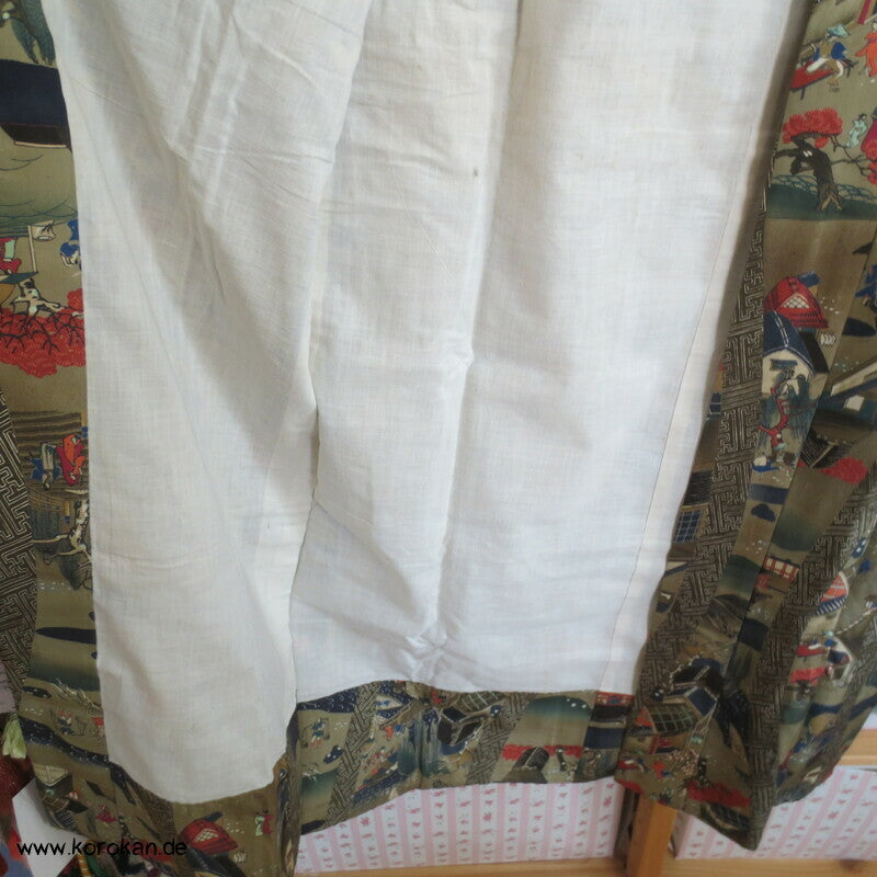 japanische Dorfszenen Seide Juban Unterkimono