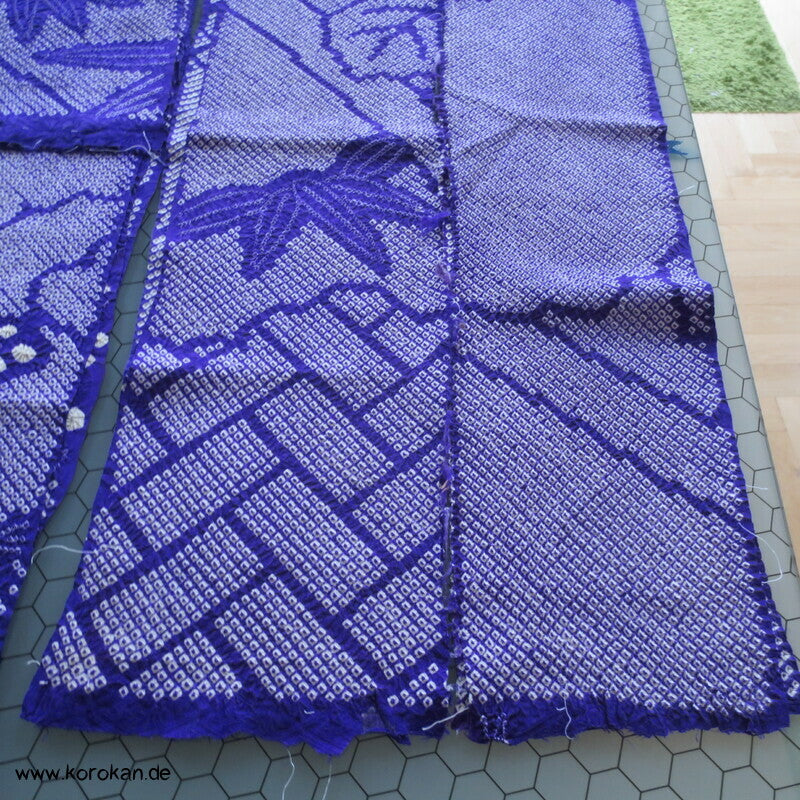 Full Shibori Seiden Karieba für Furisode Kimono, Bambus, Paulownia