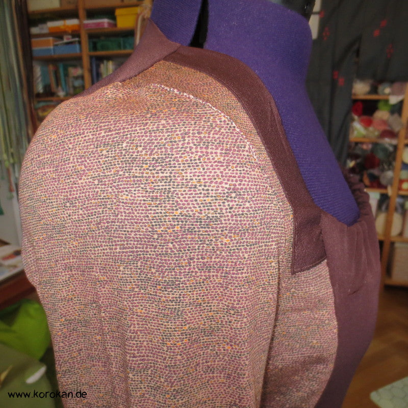 Balconnet - Langarm Shirt, Kombi aus Muster Seide Panel + Jersey