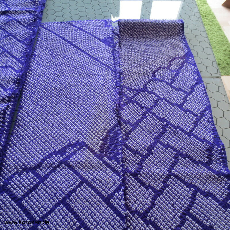 Full Shibori Seiden Karieba für Furisode Kimono, Bambus, Paulownia