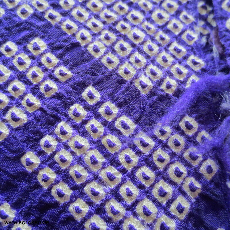 Full Shibori Seiden Karieba für Furisode Kimono, Bambus, Paulownia