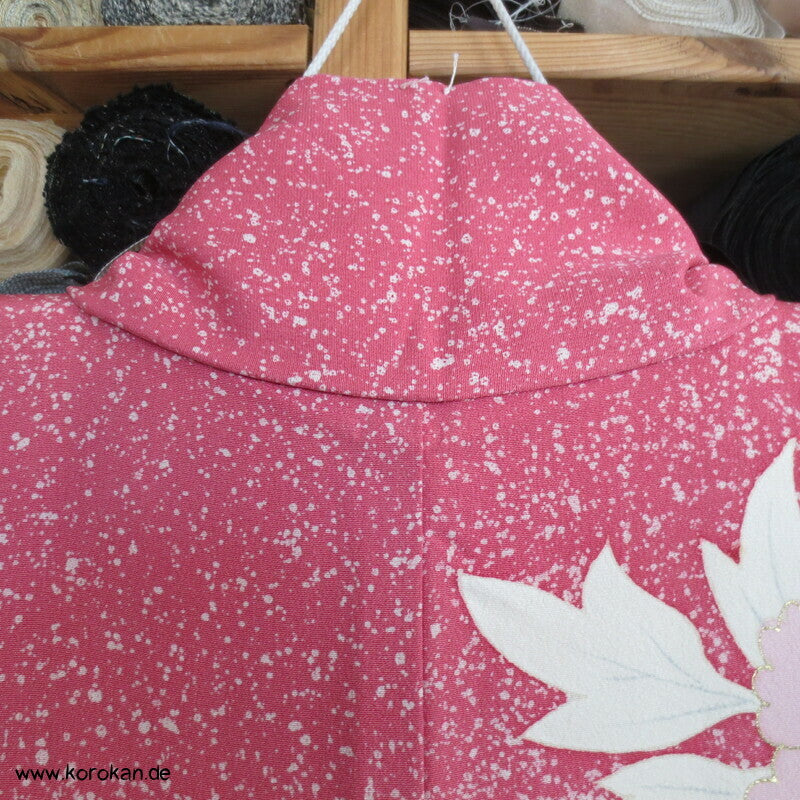 gedeckt pinkiger Päonien Seidencrepe Homongi Kimono