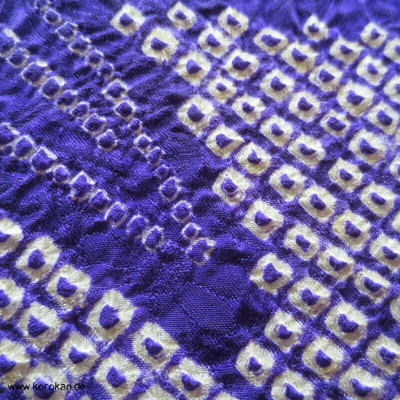 Full Shibori Seiden Karieba für Furisode Kimono, Bambus, Paulownia