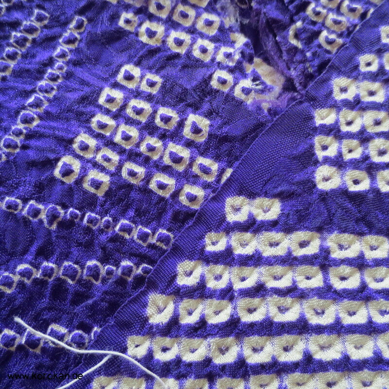 Full Shibori Seiden Karieba für Furisode Kimono, Bambus, Paulownia