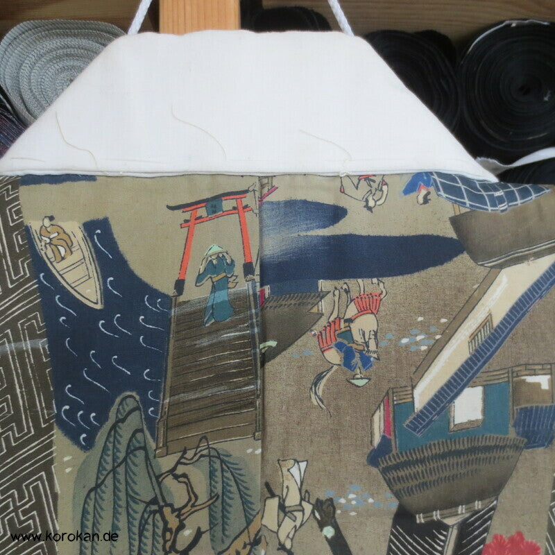 japanische Dorfszenen Seide Juban Unterkimono
