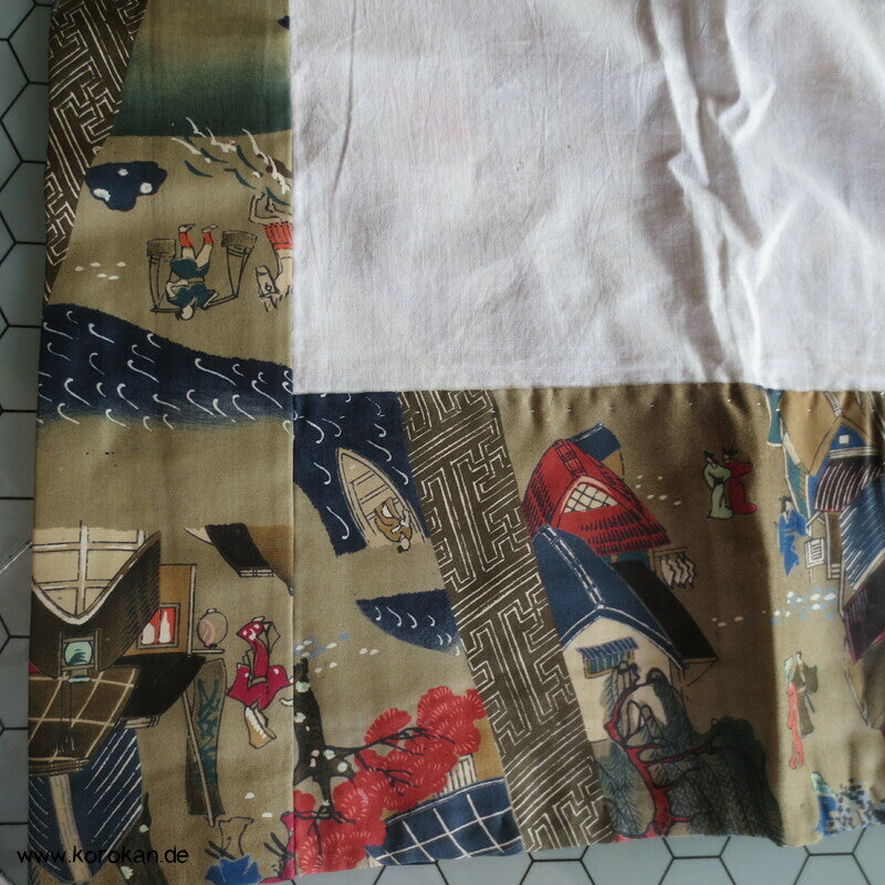 japanische Dorfszenen Seide Juban Unterkimono